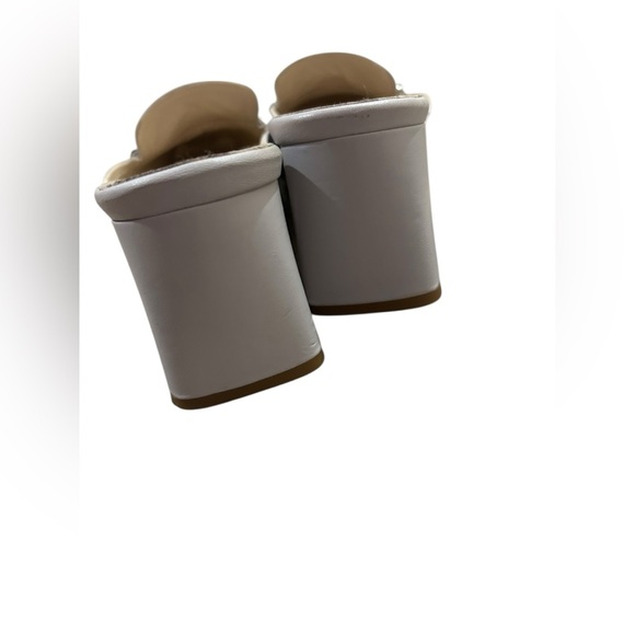 Napoleoni gray Leather Mule Heels w/ Rhinestone Chain Made in Italy Size 38 - Picture 4 of 10